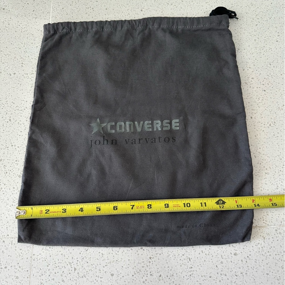 John Varvatos x Converse Gray Drawstring Bag Lightweight Design